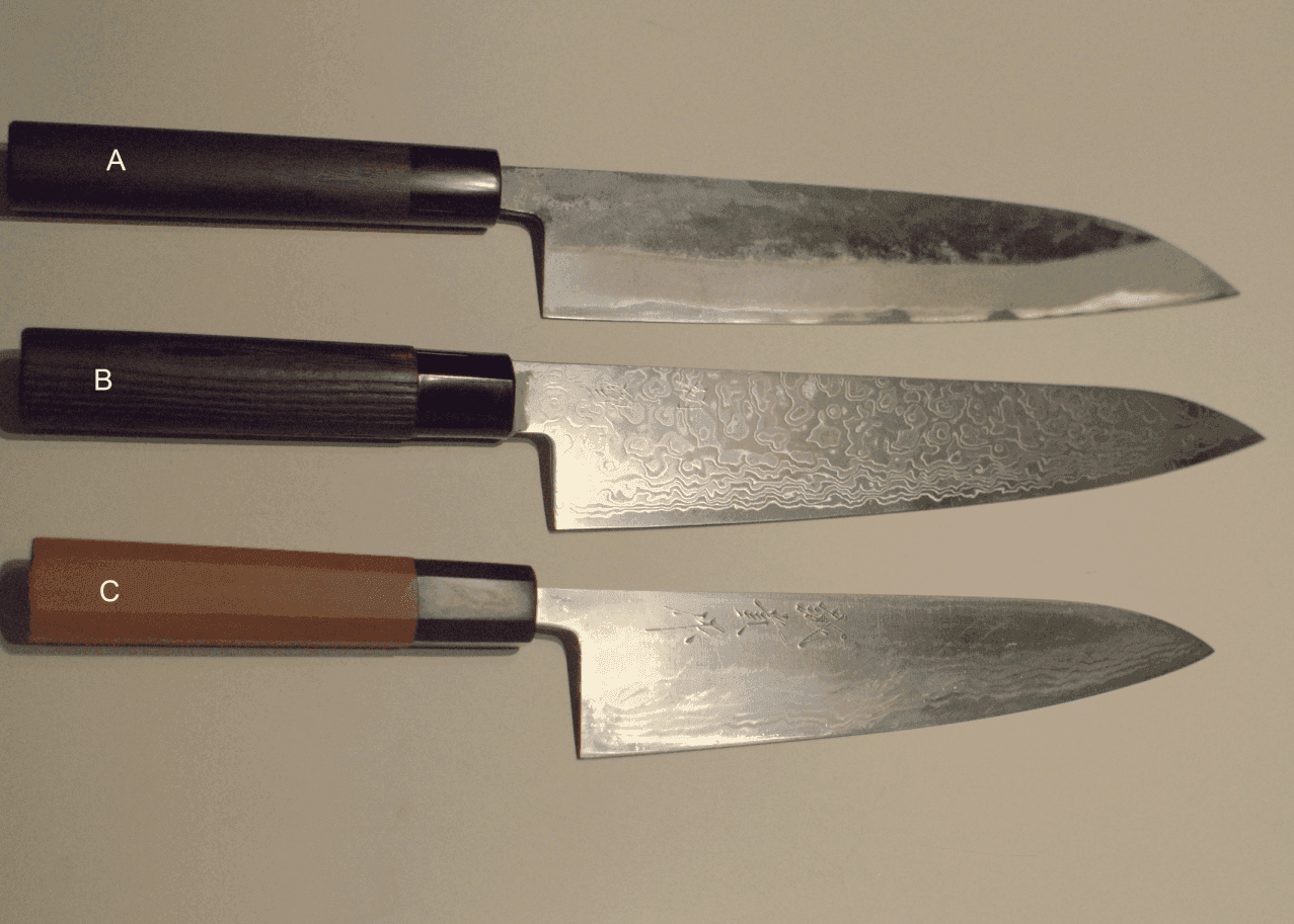 cladding japanese chef knives