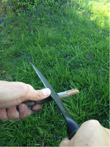 You can assist the knife with your thumb.