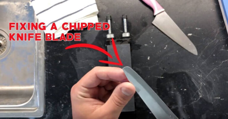 HOW TO FIX A CHIPPED KNIFE ON A COARSE WATER STONE